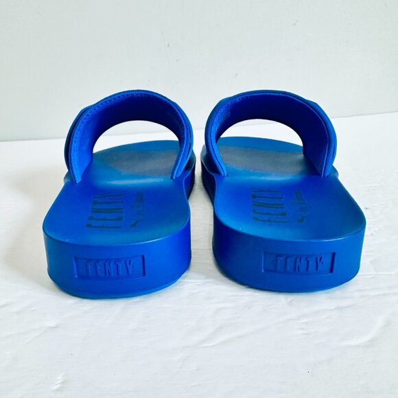 LIKE NEW PUMA X FENTY BY RIHANNA BLUE SLIDES SLIPPERS - Picture 4 of 11